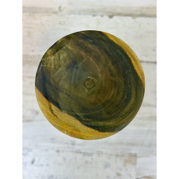 Two Toned Wood Mortar and Pestle Smashing and Grinding Kitchen Tool - Picture 5 of 8